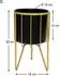 DanDiBo Blumenhocker mit Topf, Metall, gold/schwarz, rund, 3er-Set (96039)