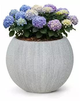 Mazovia Rotondo L Pflanzentopf 53x53x42cm, grau, Betonoptik