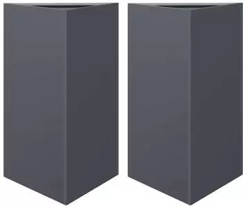 vidaXL Pflanzkübel 2 Stk., dreieckig, anthrazit, Stahl, 50x43x75cm (851176)