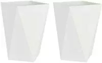 vidaXL Pflanzk&uuml;bel 2 Stk. Wei&szlig; 50 x 50 x 75 cm Stahl