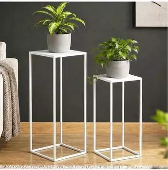DanDiBo Blumenhocker Metall, eckig, weiß, 2er-Set (964826050)