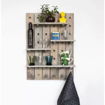 Esschert Steckbrett Wandboard für Gartenwerkzeug, Holz, verstellbar (NG78)