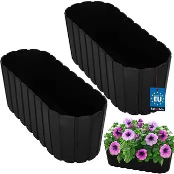 OEM Blumenkasten für Balkon/Terrasse, anthrazit, 40cm, 2er-Set (kotarbau_5904994124238)