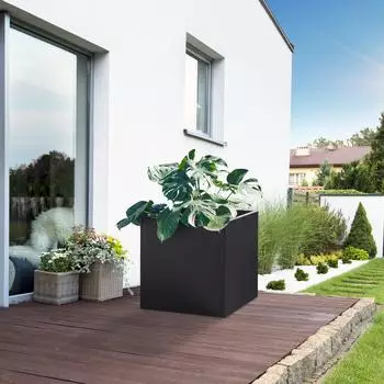 casa.pro Vaargel Pflanzkübel quadratisch schwarz 60x60x60cm