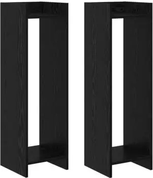 vidaXL Pflanzenst&auml;nder mit Regal 30x30x100cm schwarze Eiche, 2er-Set (899565)