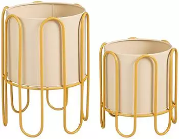 MICA Decorations Dione Pflanzenständer 2er-Set, Eisen, braun