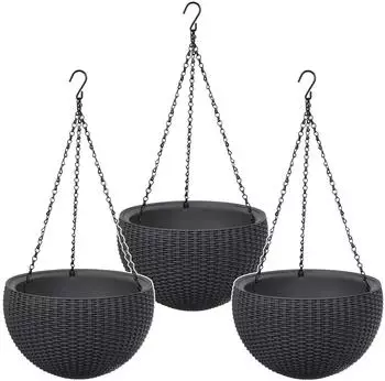 Keter Sphere Planter Hängetöpfe-Set, anthrazit, 3er-Set