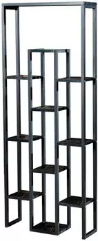 en.casa Blaavandshuk Pflanzenregal 11 Ebenen, 150x60x19cm, schwarz/Marmor-Optik