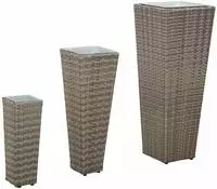 vidaXL Set f&uuml;r Outdoor 3 stk. Grau 30 x 30 x 80 cm Metall