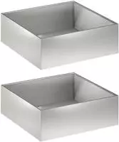 vidaXL Garten-Pflanzgef&auml;&szlig; 2 stk. Silber 40 x 40 x 20 cm Edelstahl