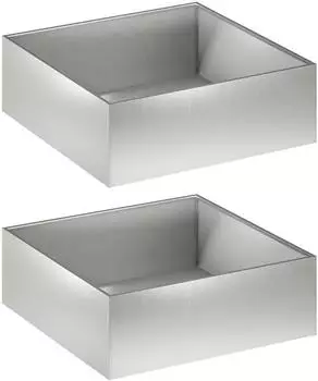 vidaXL Pflanzgef&auml;&szlig; 2er-Set silber 40x40x20cm Edelstahl (8004989)