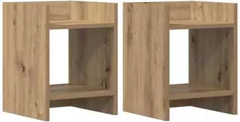 vidaXL Pflanzenst&auml;nder mit Regal 2 Stk. Artisan-Eiche 30x30x40cm (899625)