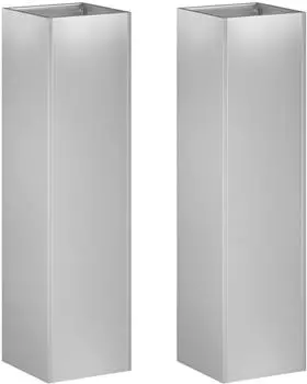 vidaXL Garten-Pflanzgef&auml;&szlig; 2 Stk., Stahl, silber, 20x20x75cm (8005327)