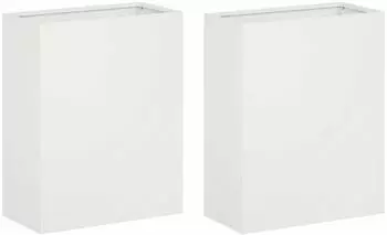 vidaXL Garten-Pflanzgef&auml;&szlig; 2er-Set, wei&szlig;, 40x20x50cm, Stahl