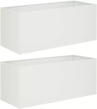 vidaXL Pflanzgef&auml;&szlig; 80x40x40cm wei&szlig;, kaltgewalzter Stahl, 2er-Set