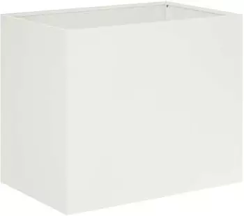 vidaXL Blumentopf wei&szlig; 50x40x50cm kaltgewalzter Stahl