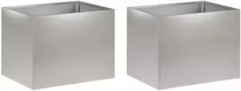 vidaXL Pflanzgefäß 2er-Set silber 40x30x30cm Edelstahl (8005199)