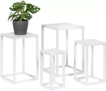 bremermann Blumenhocker 4er-Set, Metall, wei&szlig;