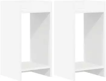 vidaXL Pflanzenst&auml;nder 2 Stk. wei&szlig; 30x30x60cm Holzwerkstoff (899595)