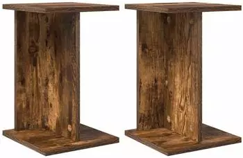 vidaXL Pflanzenst&auml;nder 2er-Set ger&auml;ucherte Eiche 25x25,5x40,5cm (899683)
