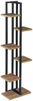 en.casa Tohmajärvi Pflanzregal 6 Ebenen, Metall/Holz, 120x34x21cm, schwarz/Walnussoptik (PXTA-50xx)