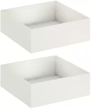 vidaXL Garten-Pflanzgefäß 2er-Set, weiß, 60x60x20cm, Kaltgewalzter Stahl