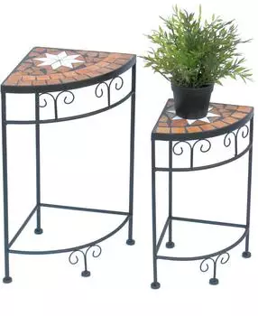 DanDiBo Blumenhocker Mosaik 2er Set 42/52cm Eckregal (12013)