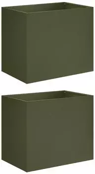 vidaXL Garten-Pflanzgef&auml;&szlig; 2er-Set olivgr&uuml;n 50x40x50cm (8005659)