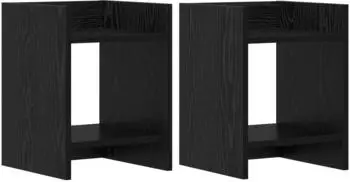 vidaXL Pflanzenst&auml;nder Schwarz Eichen-Optik 30x30x40cm, 2 Stk.