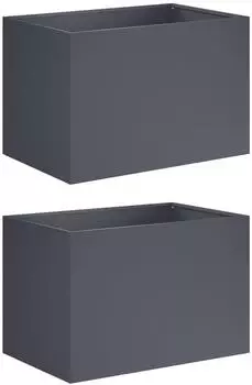 vidaXL Garten-Pflanzgefäß 2er-Set anthrazit 50x40x40cm (8005643)