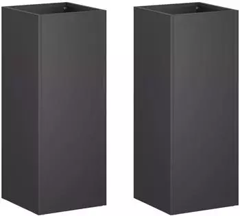 vidaXL Garten-Pflanzgefäß 2er-Set schwarz 20x20x50cm Stahl (8005303)