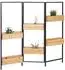 MCW Paravent L32 Raumteiler mit 6 Pflanzkästen, Holzgestell schwarz/naturfarben