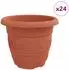 vidaXL Runder Blumentopf 24 Stk., ziegelrot, Ø30x25cm, Kunststoff (42020291)