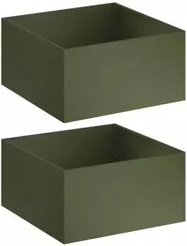 vidaXL Garten-Pflanzgef&auml;&szlig; 2er-Set olivgr&uuml;n 60x60x40cm (8005099)