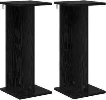 vidaXL Pflanzenst&auml;nder 2er-Set, schwarz Eiche, Holzwerkstoff, 25x25,5x60,5cm