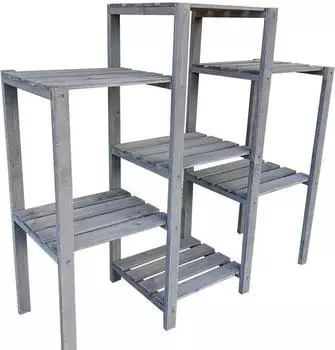 Mucola Blumentreppe Holz, grau
