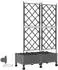 vidaXL Blumenkübel mit Bewässerung und Rädern, hellgrau, 2er-Set (3423002)