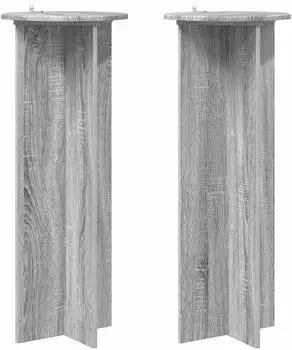 vidaXL Pflanzenst&auml;nder 2er-Set Sonoma-Grau &Oslash;40x100cm Holzwerkstoff