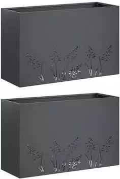 vidaXL Garten-Pflanzgef&auml;&szlig; 2er-Set anthrazit 80x20x49cm (8005825)