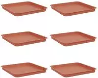 vidaXL Quadratisches Blumentablett 6 stk. Ziegelrot 36 x 36 x 2,5 cm