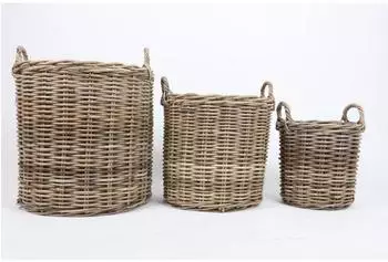 Buri Weidenk&ouml;rbe rund, 3er-Set, Holz, 58cm (3 Gr&ouml;&szlig;en)