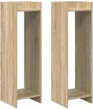 vidaXL Pflanzenst&auml;nder mit Regal 2 Stk., Sonoma-Eiche, 30x30x100cm (899567)