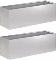 vidaXL Garten-Pflanzgef&auml;&szlig; 2 stk. Silber 60 x 20 x 20 cm