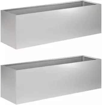 vidaXL Garten-Pflanzgef&auml;&szlig; 2er-Set silber 100x30x30cm Stahl (8005229)