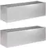vidaXL Garten-Pflanzgefäß 2er-Set silber 100x30x30cm Stahl (8005229)