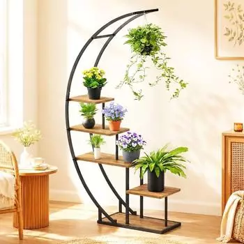 DanDiBo Pflanzenregal halbrund 170cm Metall schwarz (96699)