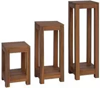 vidaXL Pflanzenst&auml;nder 3 Stk. Natur 25 x 25 x 80 cm Massivholz Teak