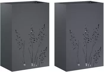 vidaXL Garten-Pflanzgef&auml;&szlig; 2er-Set anthrazit 50x30x75cm (8005783)