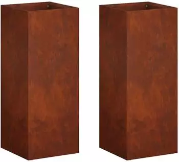 vidaXL Garten-Pflanzgef&auml;&szlig; 2er-Set Rostoptik 20x20x50cm (8005315)