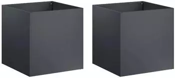 vidaXL Garten-Pflanzgefäß 2er-Set anthrazit 45x45x45cm (8004971)
